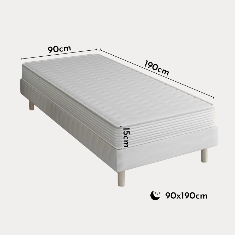 Ensemble sommier+matelas 15 cm 90x190